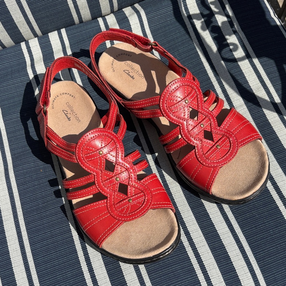 Collection by Clarks Women's Red comfortable walking Sandals